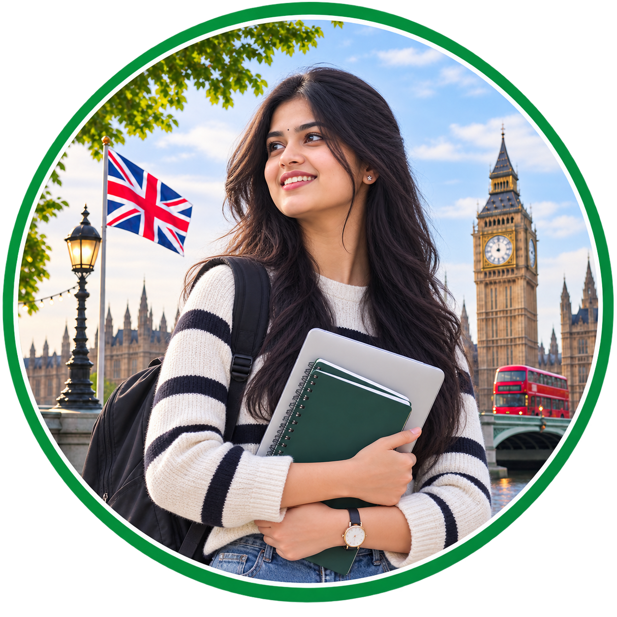 Student in London preparing to study in the United Kingdom